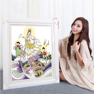 坐莲观音菩萨像5D水晶钻石画满钻图客厅点贴钻十字绣2025新款系列