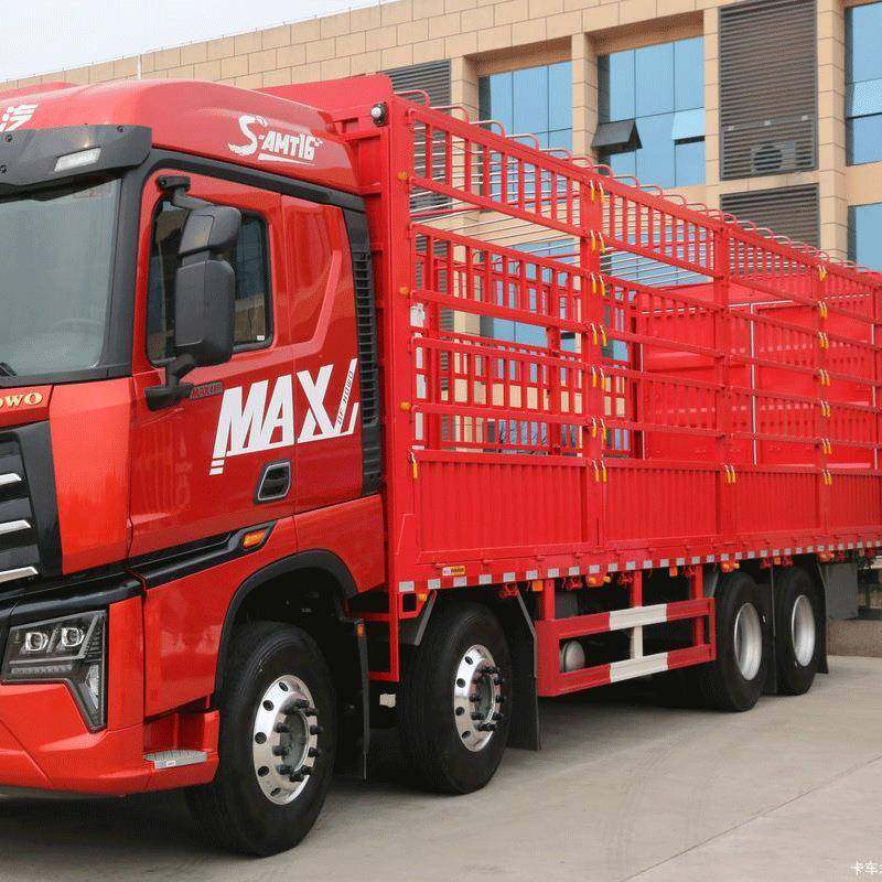 豪沃货车9.6米长高栏货车公路长途蔬菜运输小型拉货卡车