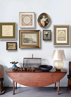 欧式餐厅墙面壁画美式复古怀旧卧室床头挂画法式客厅装饰画A311