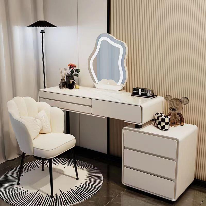 卧室2024年新款轻奢实木梳妆台现代简约转角化妆斗柜收纳书桌一体