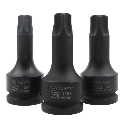 台湾南豫工具3/4寸T90挖掘机专用旋具套筒 重型梅花6花内六角扳手