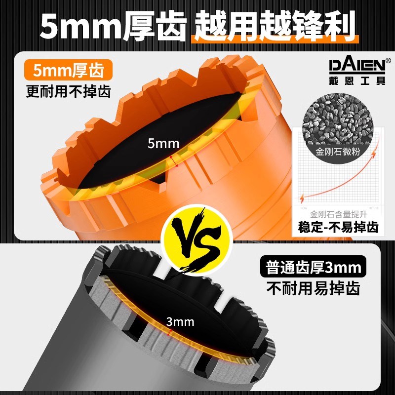 速发干湿两用水钻钻头墙壁开孔器混凝土打孔神器63空调打洞水钻机