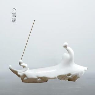 仟信修禅意境陶瓷无相佛人物摆件线香插客厅茶道白瓷禅意香插