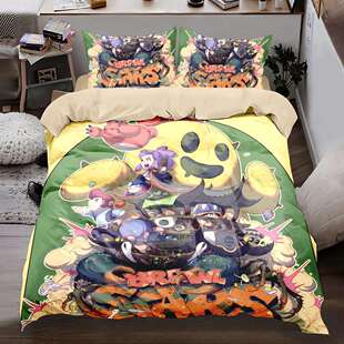传说之下涤纶磨毛四件套印花男生宿舍家居被罩床上用品床单床笠