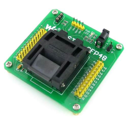 STM8专用编程座 烧写座 QFP48 0.5mm 原装座子 微雪 STM8-QFP48