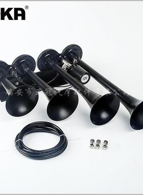 DHKA亚冠-AS097AB现货 12V单排四管黑色镀铬电控气喇叭货车卡车用