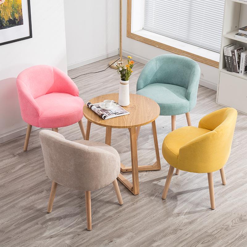 实木布艺阳台桌椅组合休闲椅卧室椅庭院桌椅餐椅现代简约椅创意