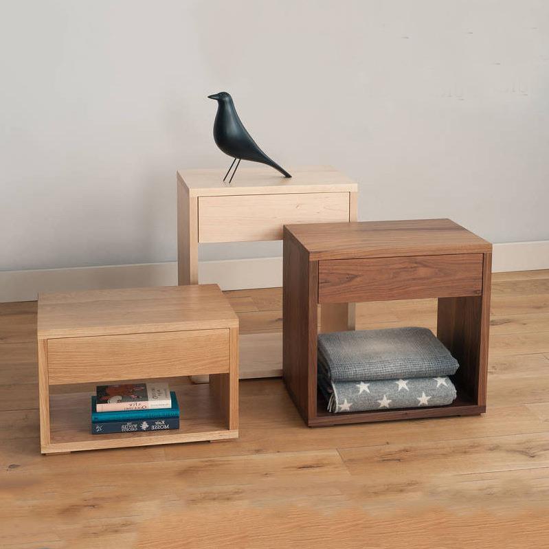 白橡木角边柜抽屉卧室家具纯实木床头柜全实木实用多功能卯榫结构