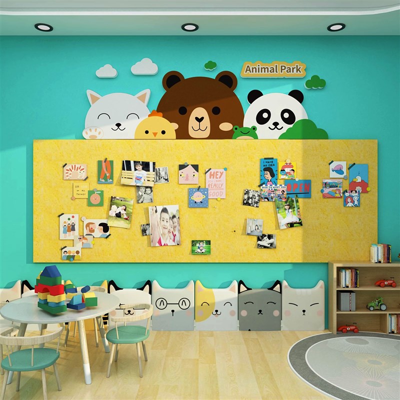 毛毡板墙贴幼儿园定制文化墙面装饰画学生风采展示照片墙教室布置图片