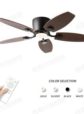 亚马逊新款吊扇灯ceiling fan 客厅餐厅卧室吸顶风扇灯42寸直叶