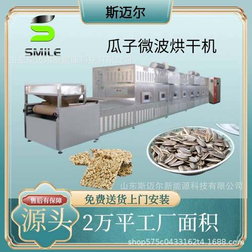 隧道式微波瓜子烘干脱水机葵花籽烘干熟化设备向日葵干燥