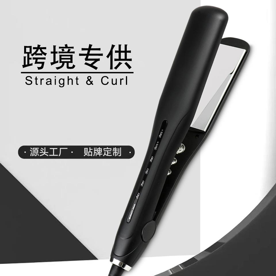 跨境新款直发器两用不伤发电夹板电镀控温直板夹发廊大号熨板外贸