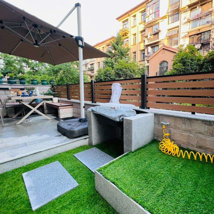 厂家全间隔铝合金塑木围栏 户外木塑栅栏 室外防腐木围栏庭院阳台