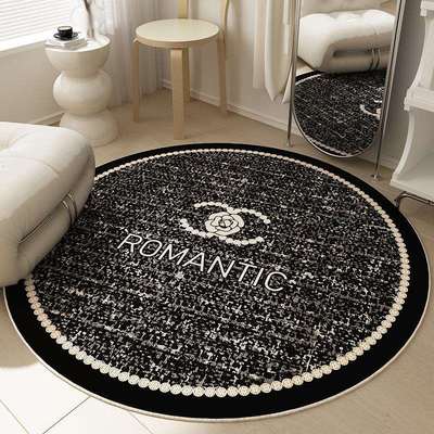 卧室圆形地毯梳妆台脚垫隔音化妆桌转椅凳子地垫耐脏书桌新款