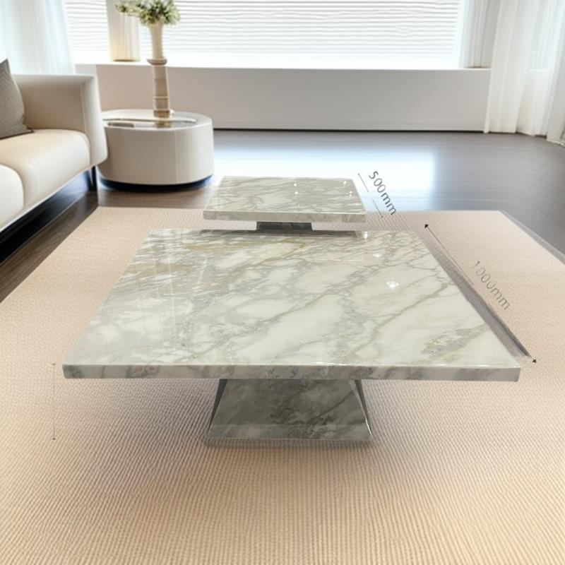 现代简约大理石茶几客厅高档大理石茶几方形大理石茶几