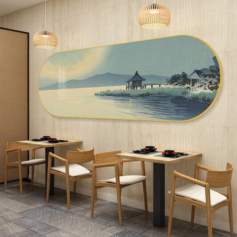 日料店装饰神奈川冲浪里挂画日式寿司餐馆浮世绘背景墙居酒屋壁画图片