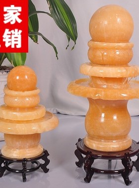 假山流水喷泉摆件装饰客厅开业礼品透光流水球中号圆球转动球石材
