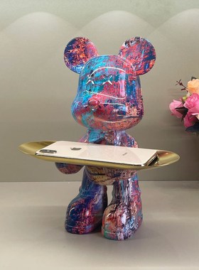 暴力熊钥匙收纳入户门口玄关鞋柜摆件客厅家居装饰品乔迁新居礼品