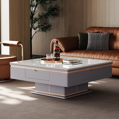 现代简约岩板全自动家用麻将机多功能低音电动麻将桌餐桌两用一体