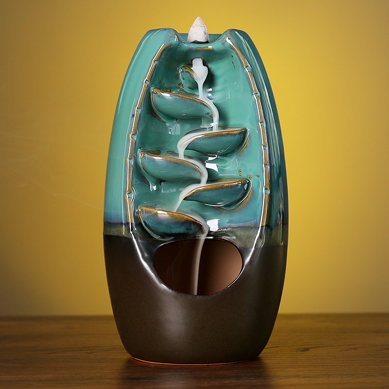 左右回流香炉的起源陶瓷创意时来运转饰品檀香炉家居室内Y塔式香