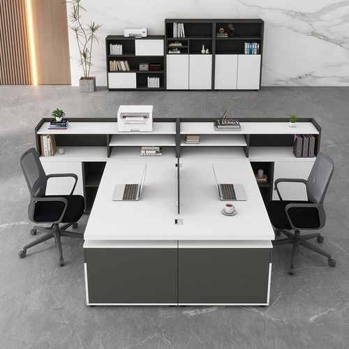 职员办公桌椅组合简约现代4/6人位双人位屏O风卡座员工桌办公室桌