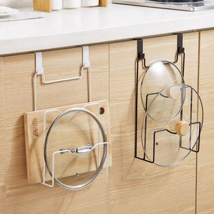 架子挂式背放锅盖架铁艺免打孔锅盖架的厨房门置物架菜板家用收纳