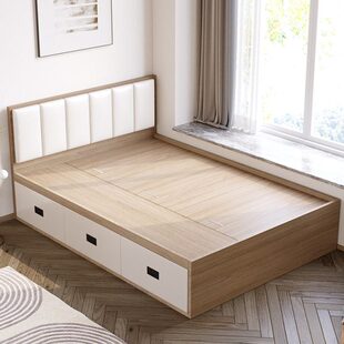 落地榻榻米床【储物包床带郵】全实木香港收纳床现代简约高箱抽屉