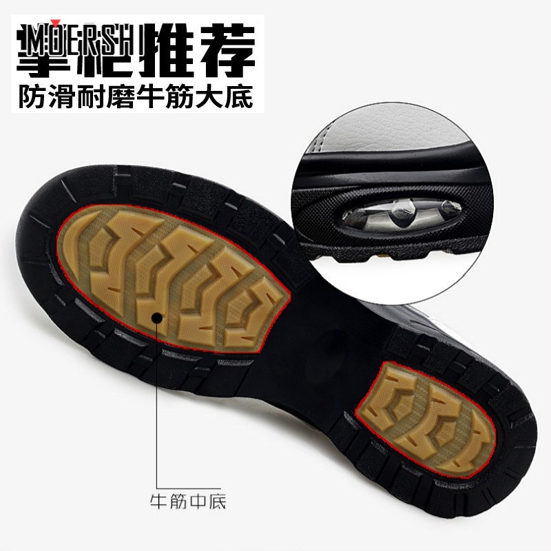 休闲运动皮面软底男鞋春秋季新款防水圆头牛筋底耐磨中年旅游鞋