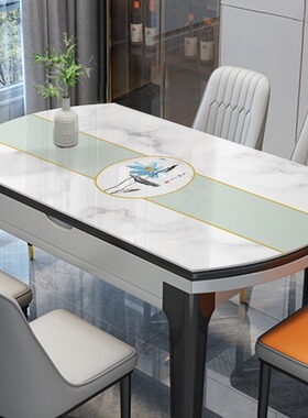 椭圆形餐桌布防油防水防烫pvc软玻璃桌垫茶几垫桌面保Y护垫桌面垫