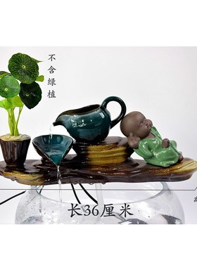 石槽鱼池缸陶瓷流水景观庭院花园阳台装饰配件循环增氧DIT养鱼