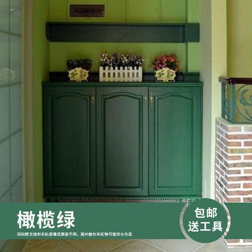 水性木器漆旧家具刷漆改色修补翻新自刷涂料油漆实木门底漆橄榄绿