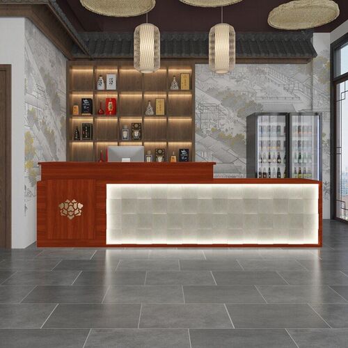 中式酒店吧台足浴民宿柜台采耳茶楼火锅饭店收银台公司前台接待台