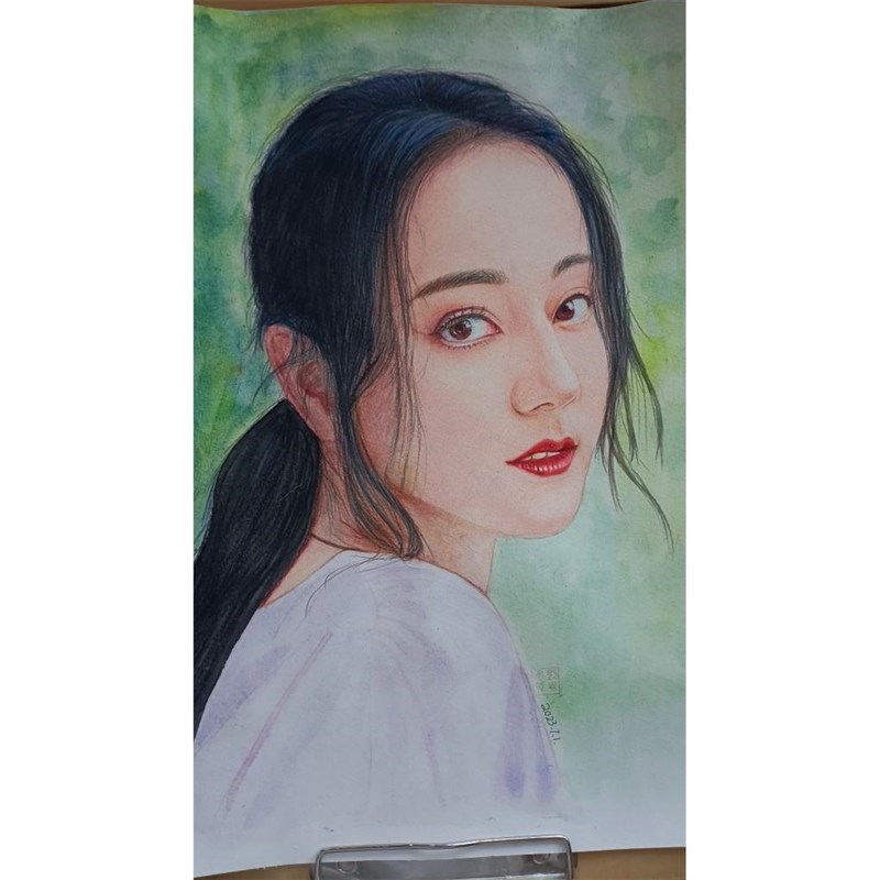 肖像画定制,n手绘素描彩铅水彩画像