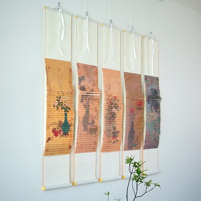 文人空间装饰岁朝图非遗龙鳞装挂画书房文创礼物国潮可以挂的本子