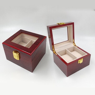 2格2位手表盒木盒 开天窗高档腕表盒 木质烤漆双T表位名表收纳盒