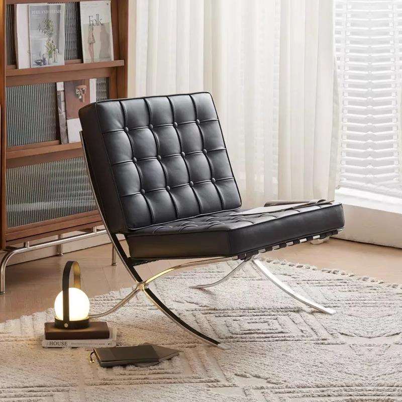 巴塞罗那椅设计师复古现代简约家用客厅阳台单人休闲沙发等候躺椅