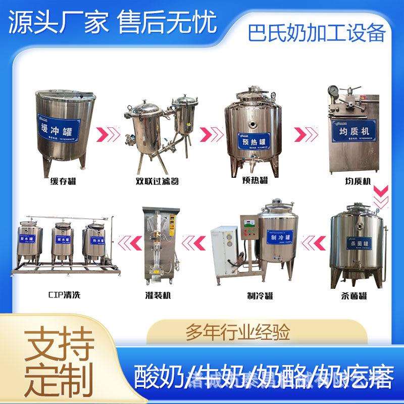 大型鲜乳巴氏消毒机械瓶装巴氏奶设备厂家牧场适用牛奶加工机械