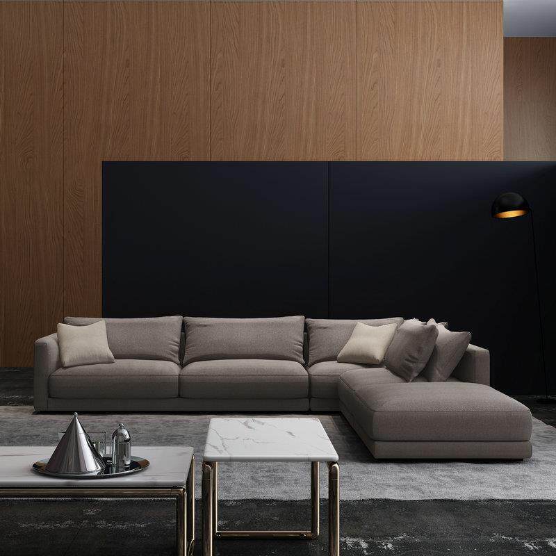 北欧乳胶布艺沙发小户型可拆洗现代简约贵妃沙发客厅家具组合套装