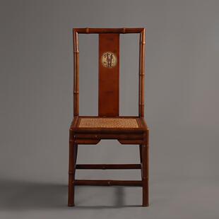新中式红竹高靠背椅子明式古典靠背方凳禅意茶室空间家具竹椅