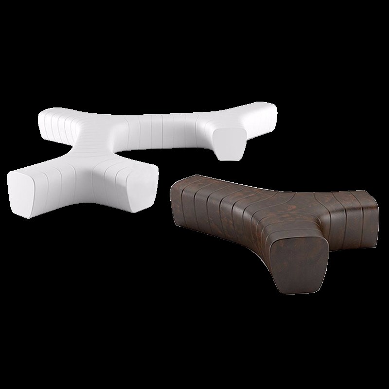 玻璃钢商场休闲椅Y型座椅户外广场创意多人休息椅异形字母长凳子