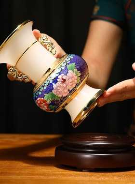 戴嘉林景泰蓝花瓶客厅博古架摆件艺术收藏品商务礼品 送客户朋友