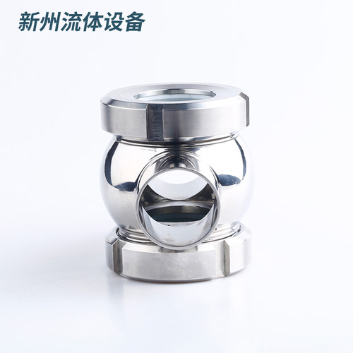 304/316L卫生级不锈钢球形四通活接视镜/管道视镜/直通球型视盅
