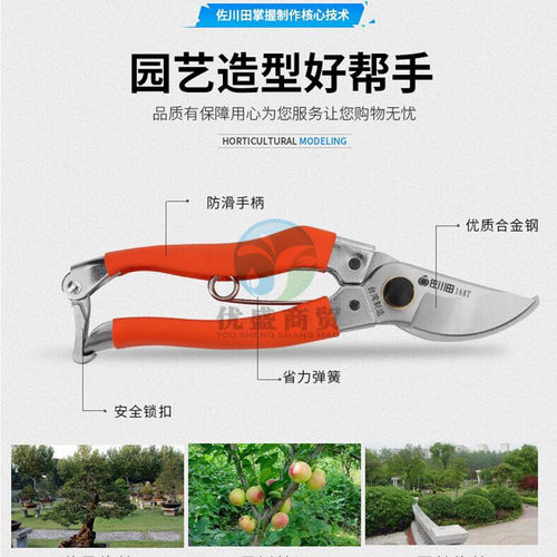 佐川田修枝剪刀 花摘剪葡萄园林剪刀修树剪果树剪台湾园艺工具
