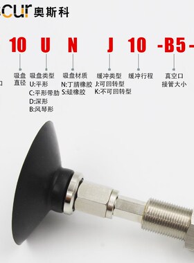 机械手平形吸盘ZPT40/50USJ/UNJ/UNK/USK10/20/30/50-B01-A14