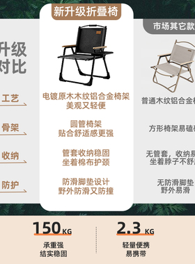 户外折叠椅子桌子套装便携克米特椅超轻露营野餐钓鱼凳沙滩椅马扎