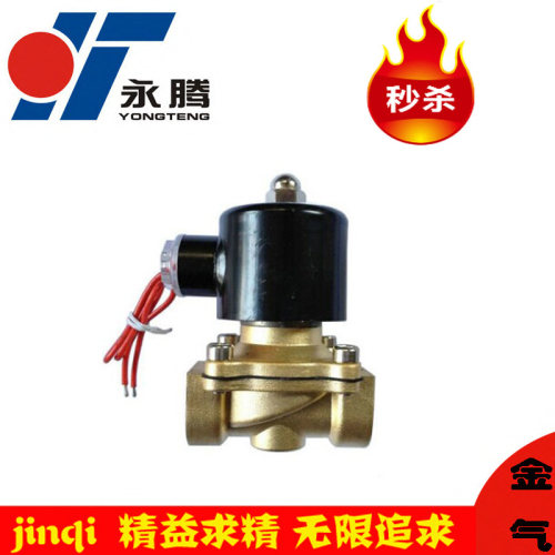 气动元件2W山耐斯型电磁阀常闭水阀铜体铜线2W-400-40接口G1-1/2