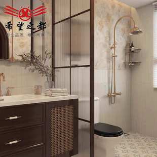 法式600x1200陶土质感彩色浮雕花瓣瓷砖卫生间厨房花砖复古地砖