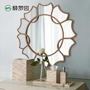 玄关镜子卫生间浴室化妆镜圆形2067 饰镜餐厅背景墙美式 欧式 壁挂装