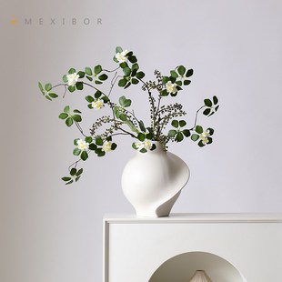 饰餐厅民宿书房客 极简艺术花瓶摆件家居饰品大号H陶瓷装 意式 法式