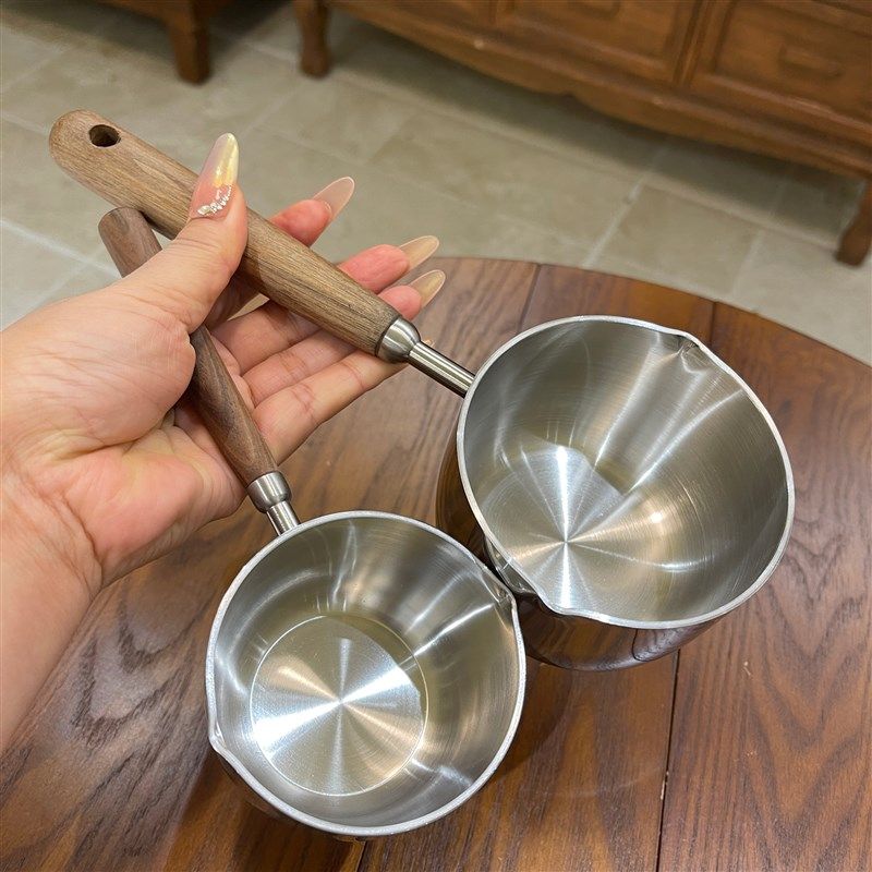 316不锈钢迷你胡桃木泼油锅烧油304浇油热油小锅专用淋油小锅煎锅,厨房/烹饪用具,煎锅/平底锅,淘宝优惠券,粉丝福利购,淘宝优惠卷